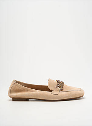 Mocassins nubuck talon plat jusqu'à 3cm beige REQINS femme