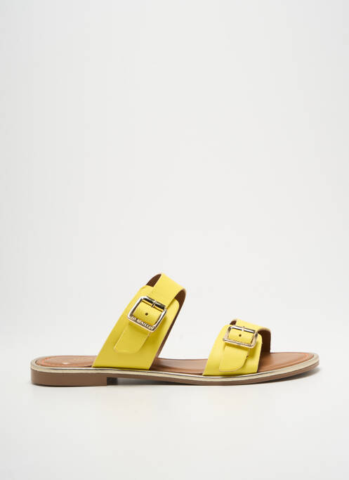 Mules/sabots matière lisse talon plat jusqu'à 3cm jaune JB MARTIN femme