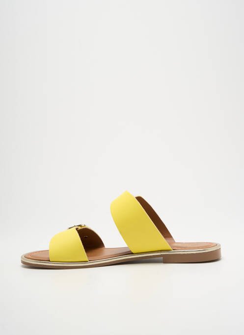 Mules/sabots matière lisse talon plat jusqu'à 3cm jaune JB MARTIN femme