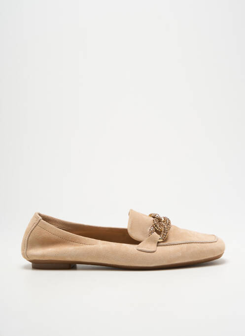 Mocassins chiquet talon plat jusqu'à 3cm beige REQINS femme