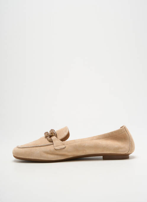 Mocassins chiquet talon plat jusqu'à 3cm beige REQINS femme