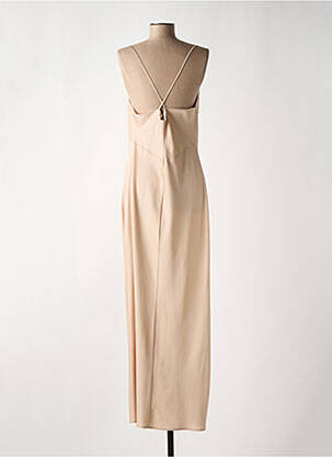 Robe longue coupe fluide fines bretelles beige D.EXTERIOR femme