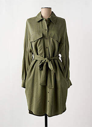 Robe mi-longue manches longues manches longues vert HUGO femme