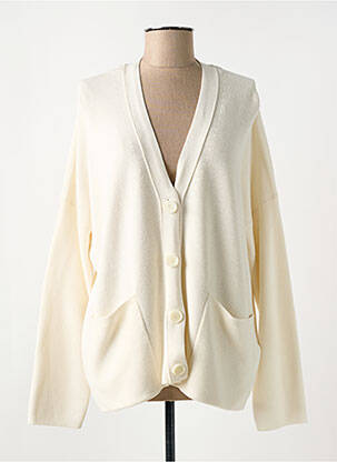 Gilet manches longues fermeture boutonnée sur le devant blanc HUGO BOSS femme