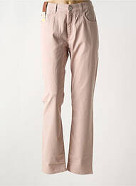 Pantalon droit fermeture zippée sous rabat boutonné rose DEVORE femme