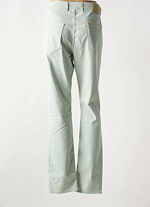 Pantalon droit fermeture zippée sous rabat boutonné vert DEVORE femme