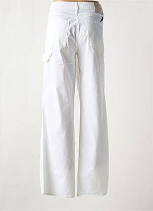 Pantalon flare fermeture zippée sous rabat boutonné blanc JACOB COHEN femme