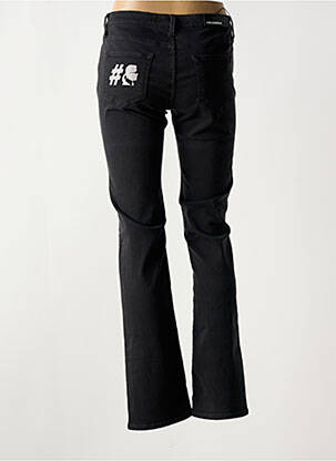 Pantalon droit fermeture zippée sous rabat boutonné noir KARL LAGERFELD femme