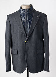 Manteau court imprimé carreaux sans capuche gris MANUEL RITZ homme