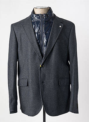 Manteau court imprimé carreaux sans capuche gris MANUEL RITZ homme