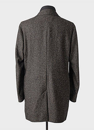 Manteau long manches longues sans capuche noir HUGO BOSS homme