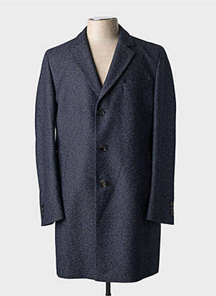 Manteau long manches longues sans capuche bleu HUGO BOSS homme