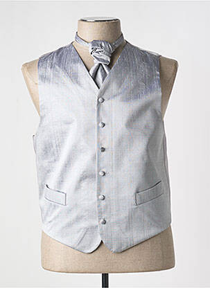 Gilet sans manche effet matière satinée gris JEAN DE SEY homme