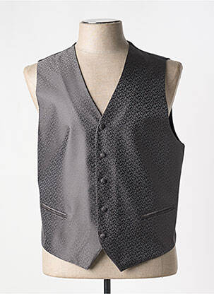 Gilet sans manche effet matière satinée noir JEAN DE SEY homme