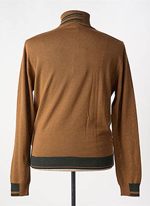 Pull col roulé coupe cintrée manches longues marron MANUEL RITZ homme