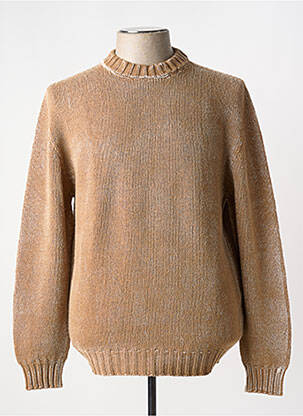 Pull col rond manches longues marron AROVESCIO homme