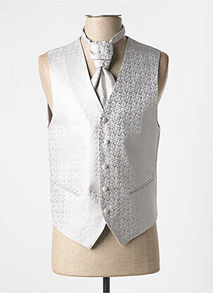 Gilet sans manche effet matière satinée gris JEAN DE SEY homme