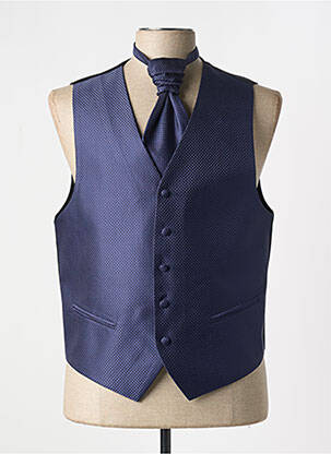 Gilet sans manche effet matière satinée bleu JEAN DE SEY homme
