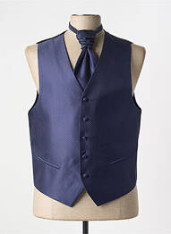 Gilet sans manche effet matière satinée bleu JEAN DE SEY homme