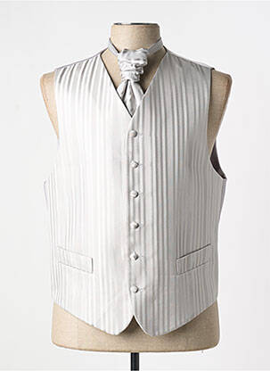 Gilet sans manche effet matière satinée gris JEAN DE SEY homme