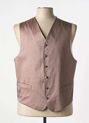 Gilet sans manche effet matière satinée marron JEAN DE SEY homme