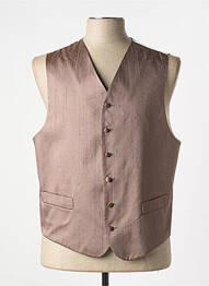 Gilet sans manche effet matière satinée marron JEAN DE SEY homme
