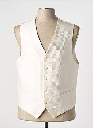 Gilet sans manche effet matière satinée blanc JEAN DE SEY homme