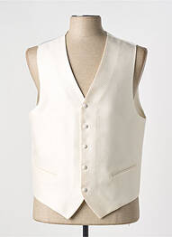 Gilet sans manche effet matière satinée blanc JEAN DE SEY homme