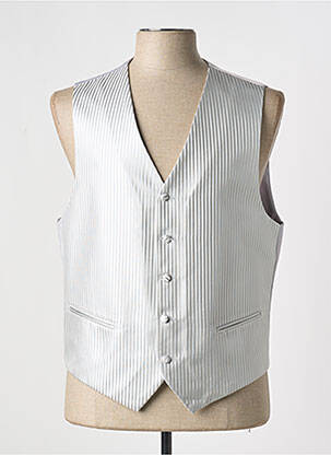 Gilet sans manche effet matière satinée gris JEAN DE SEY homme