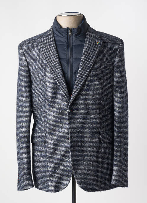 Manteau court fermeture boutonnée sur le devant sans capuche bleu MANUEL RITZ homme