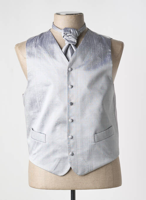 Gilet sans manche effet matière satinée gris JEAN DE SEY homme