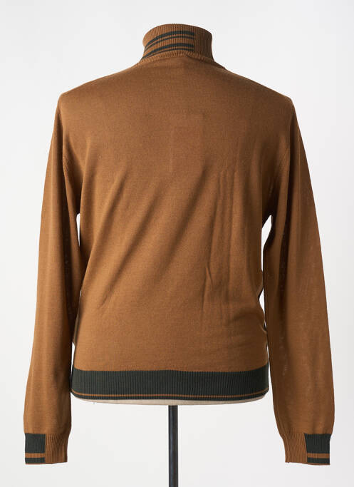 Pull col roulé coupe cintrée manches longues marron MANUEL RITZ homme