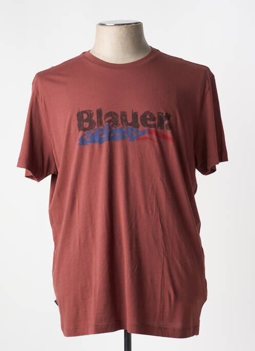 T-shirt coupe droite manches courtes marron BLAUER homme