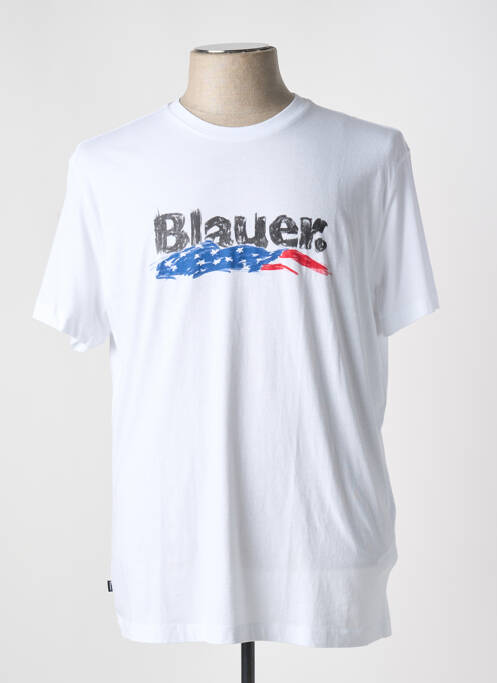 T-shirt coupe droite manches courtes blanc BLAUER homme