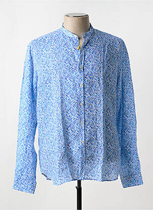Chemise manches longues coupe cintrée bleu MANUEL RITZ homme