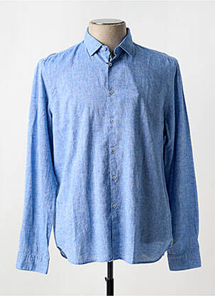Chemise manches longues coupe cintrée bleu MANUEL RITZ homme