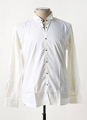 Chemise manches longues tissage popeline beige KARL LAGERFELD homme