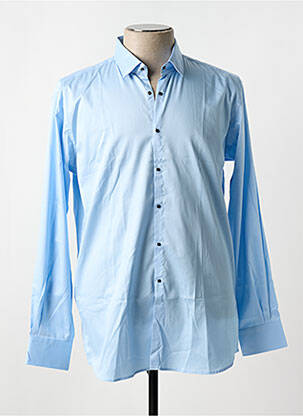Chemise manches longues tissage popeline bleu KARL LAGERFELD homme