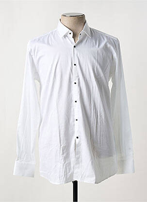Chemise manches longues tissage popeline blanc KARL LAGERFELD homme