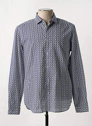 Chemise manches longues imprimé fantaisie bleu MANUEL RITZ homme