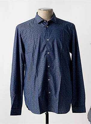 Chemise manches longues coupe cintrée bleu MANUEL RITZ homme
