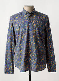 Chemise manches longues coupe cintrée bleu MANUEL RITZ homme
