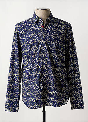 Chemise manches longues coupe cintrée bleu MANUEL RITZ homme