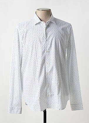Chemise manches longues coupe cintrée bleu MANUEL RITZ homme