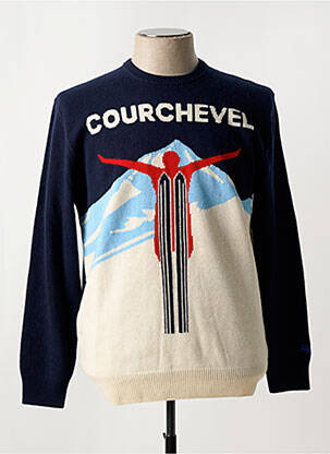 Pull tissage jacquard manches longues bleu MC2 SAINT BARTH homme