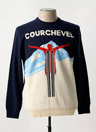 Pull tissage jacquard manches longues bleu MC2 SAINT BARTH homme