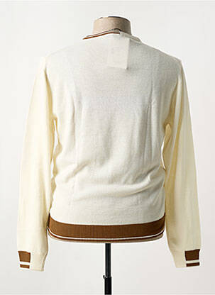 Pull maille souple et aérée manches longues beige MANUEL RITZ homme