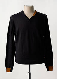 Pull col v manches longues noir MANUEL RITZ homme