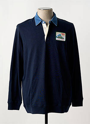 Sweat-shirt stretch manches longues bleu 8JS homme