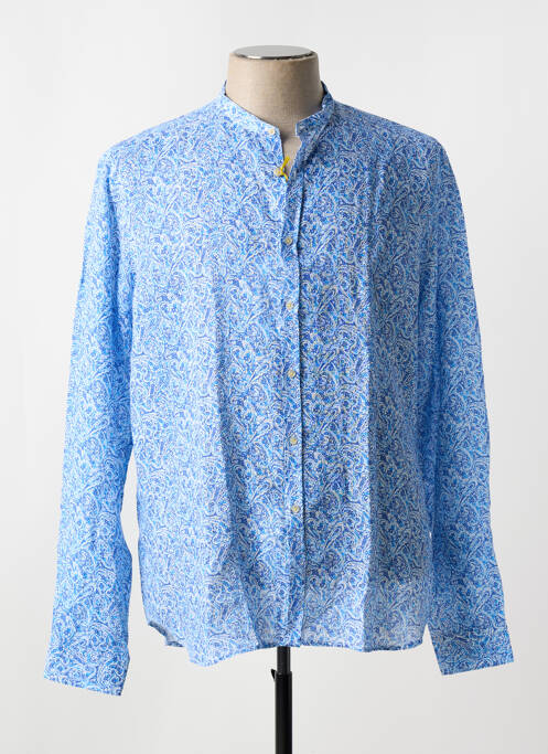Chemise manches longues coupe cintrée bleu MANUEL RITZ homme